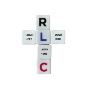 0.75 inch Dice with Logo on 3 Sides