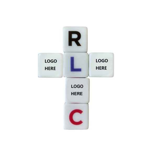 0.75 inch Dice with Logo on 3 Sides