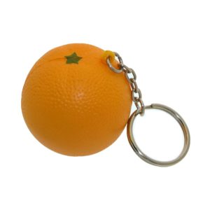 Orange Shaped Stress Ball with Keychain