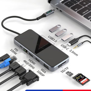 12 IN 1 Laptop Docking Station Type C Hub Adapter