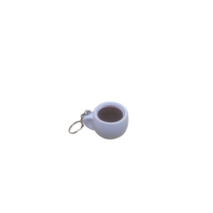 White Coffee Cup Key Ring PU Toy