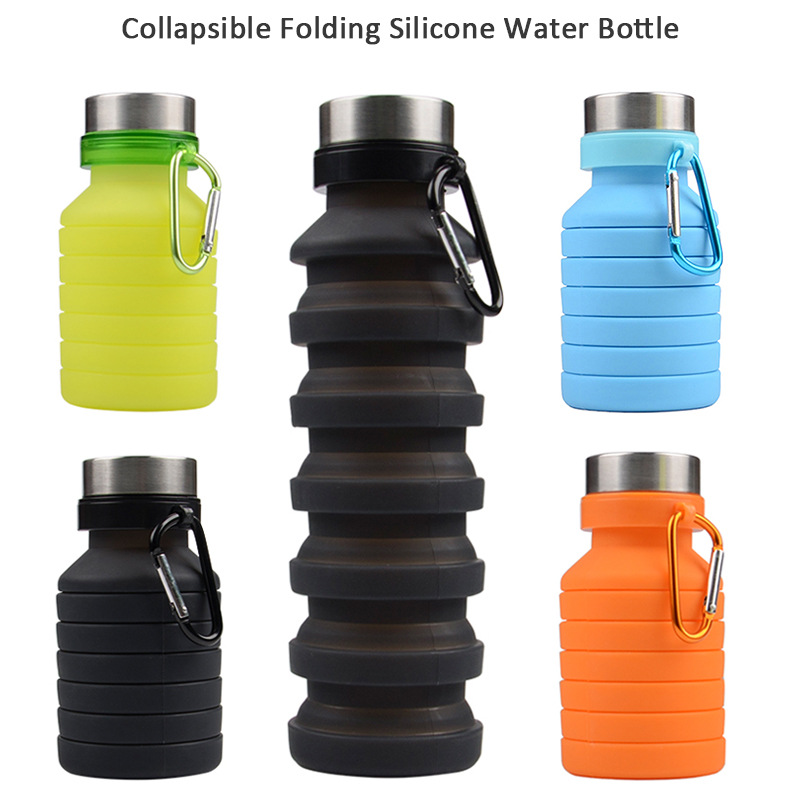19OZ Collapsible Silicone Telescopic Water Bottle