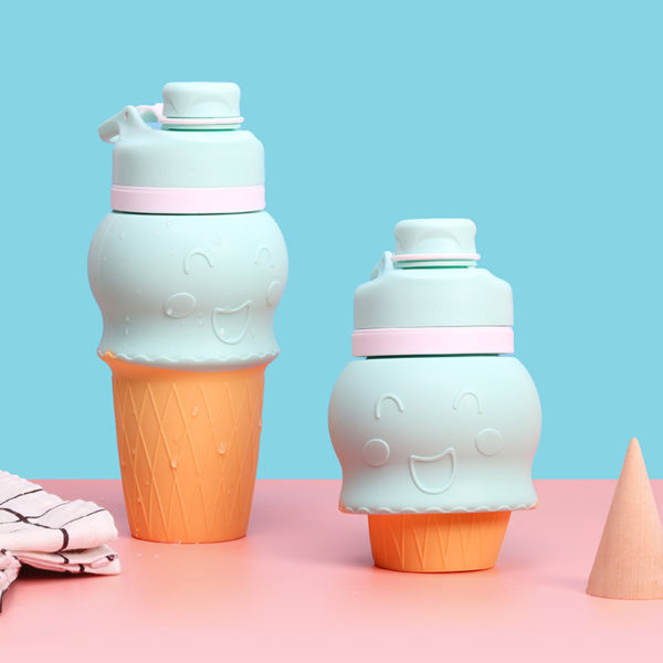 17OZ Ice Cream Shape Folding Silicone Bottle