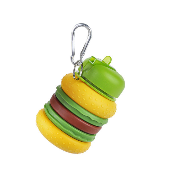 17OZ Hamburger Shape Folding Silicone Bottle