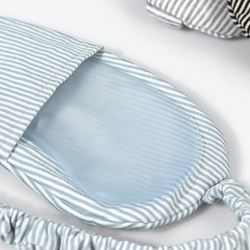Striped Blackout Comfort Sleeping Eye Mask with Ice Pack