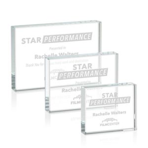 Rectangle Clear Crystal Paperweight Decoration