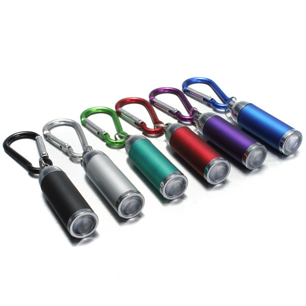 Mini Portable Aluminum Flashlight with Carabiner Keychain