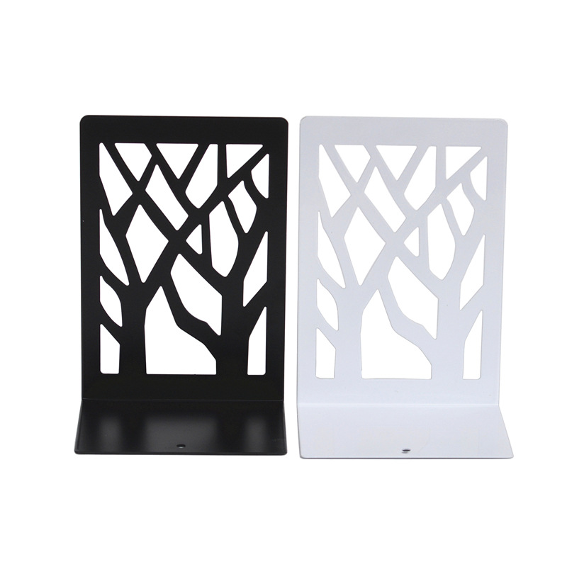 Creative Tree Pattern Sturdy Metal Bookend with Non-Slip Dots