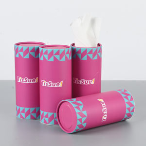 Customized Cylindrical Tissue Paper Canister for Restaurant&Office