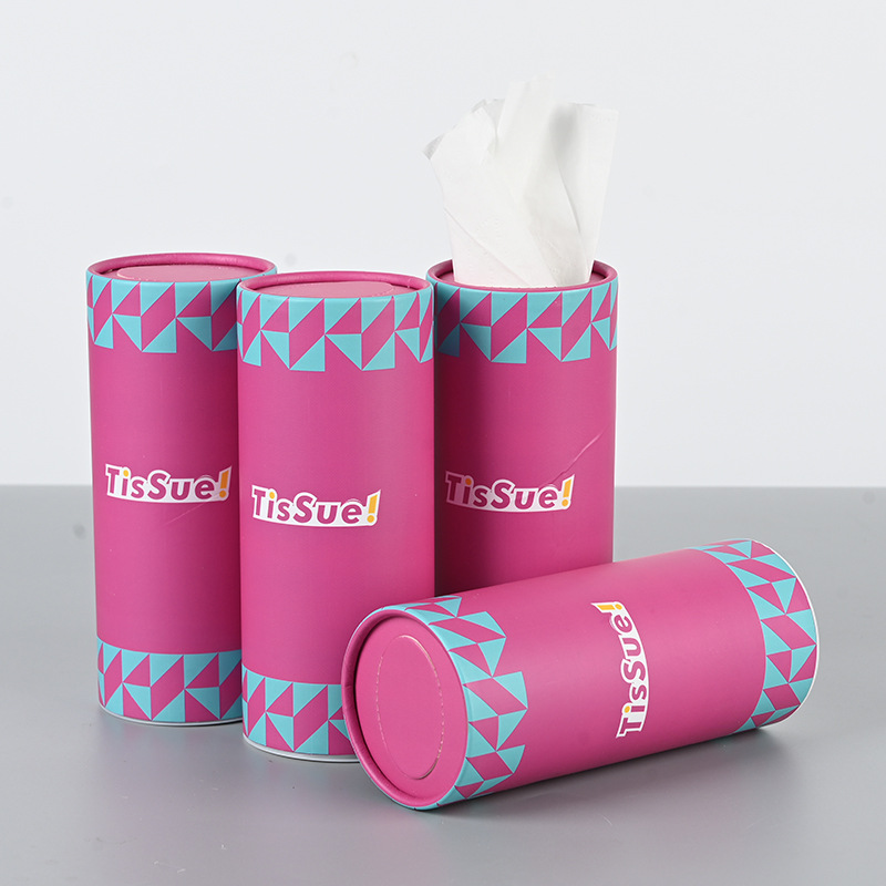 Customized Cylindrical Tissue Paper Canister for Restaurant&Office