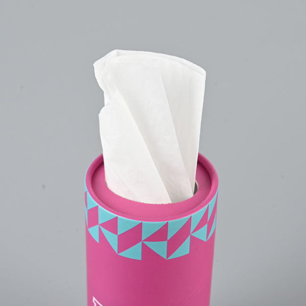 Customized Cylindrical Tissue Paper Canister for Restaurant&Office