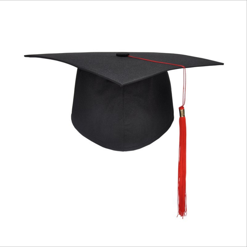 Customized Red and Black Graduate Hat Square Academic cap