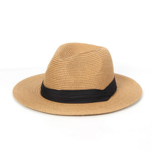 Customized Outdoor Beach Casual Straw Hat Sun Cap with Large Brim
