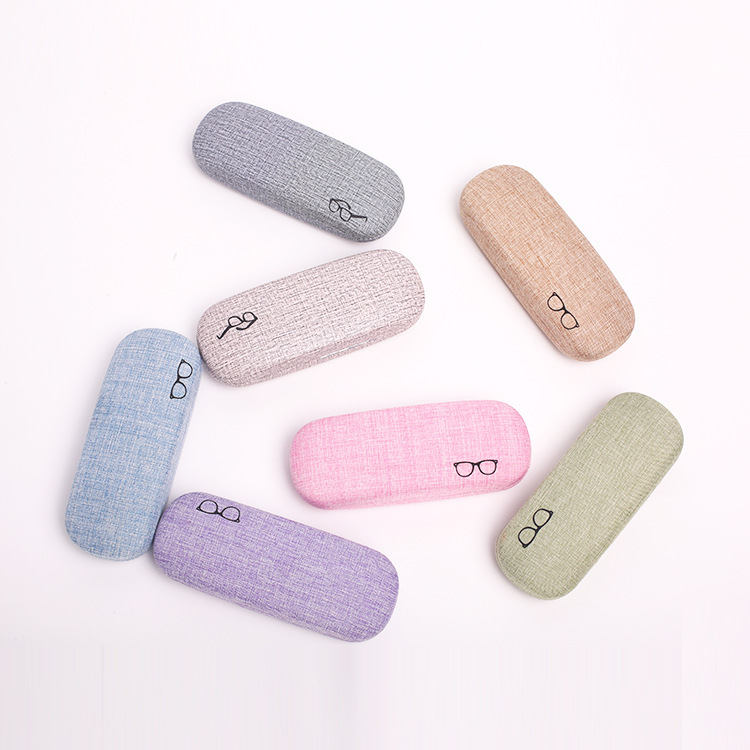 Multicolor Linen Hard Shell Glasses Case Sunglasses Box