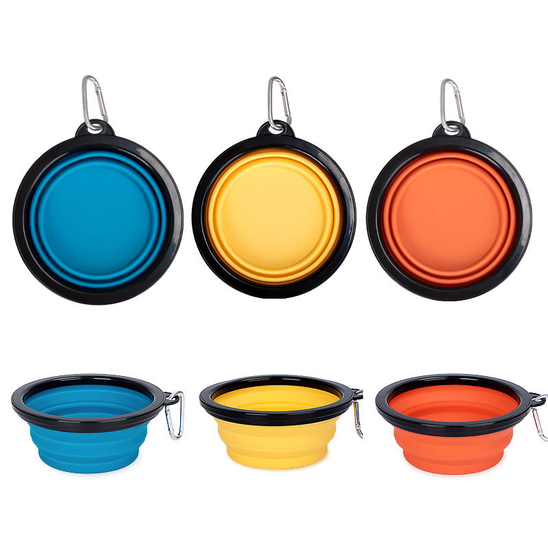 Collapsible Silicone Pet Bowl With Carabiner