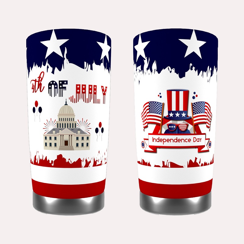 Thermos With Full Circle Color Printing For Christmas, American Independence Day