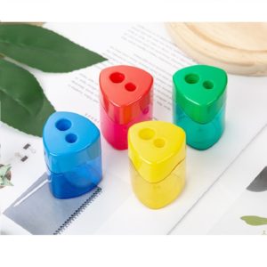 Triangular 2-Hole Plastic Pencil Sharpener