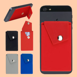 Silicone Phone Pocket Card Case with Button