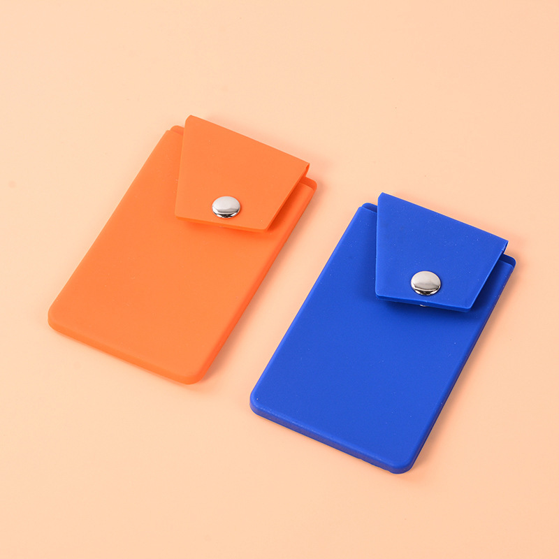 Silicone Phone Pocket Card Case with Button