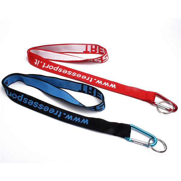 Jacquard Knitted Woven Lanyard with Keyring