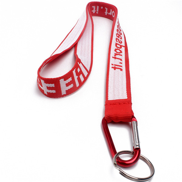 Jacquard Knitted Woven Lanyard with Keyring