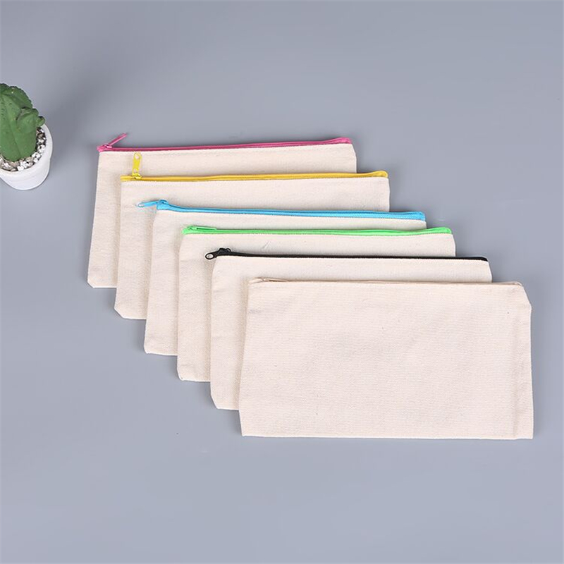 Travel Cotton Canvas Cosmetic Bag With Zipper