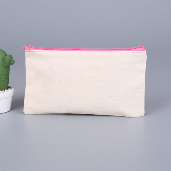 Travel Cotton Canvas Cosmetic Bag With Zipper