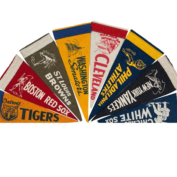 Felt Pennant with Sewn Strip Size Customized