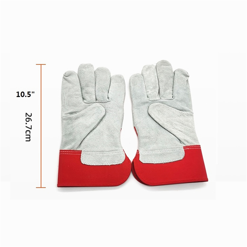 Premium Split Cowhide Work Gloves with Natural Canvas Back