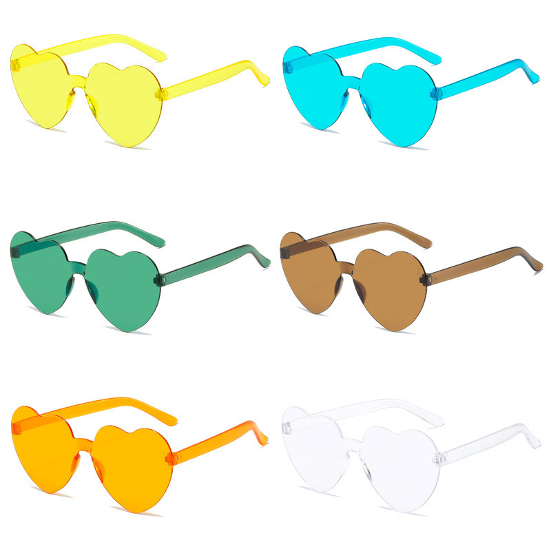 Plastic Heart Shape Sunglasses