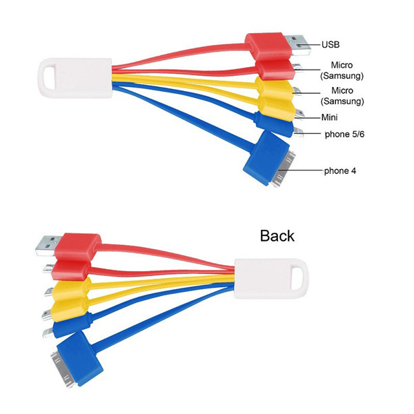 Multi-function 6 in 1 Charging Cable Keychain