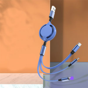 3-in-1 Retractable Charging Cable for Mobile Devices