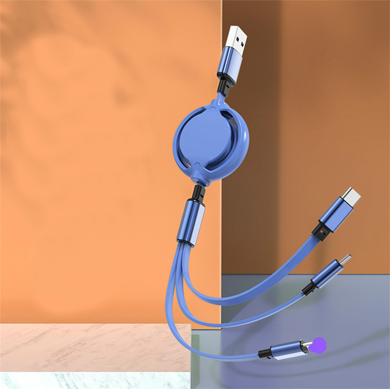 3-in-1 Retractable Charging Cable for Mobile Devices