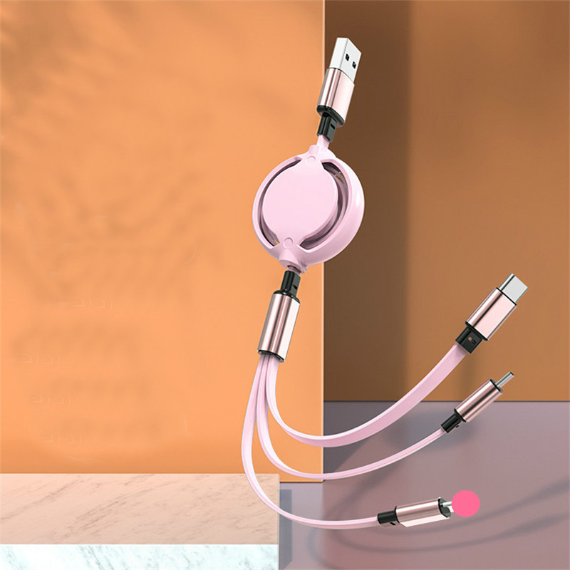 3-in-1 Retractable Charging Cable for Mobile Devices