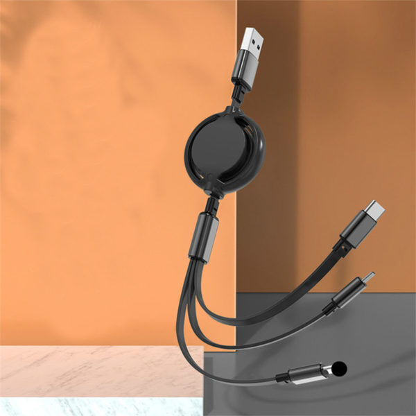 3-in-1 Retractable Charging Cable for Mobile Devices