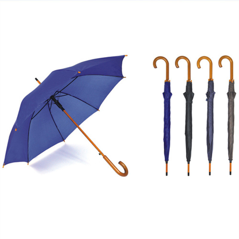 Auto Opening Umbrella with Wooden Handle