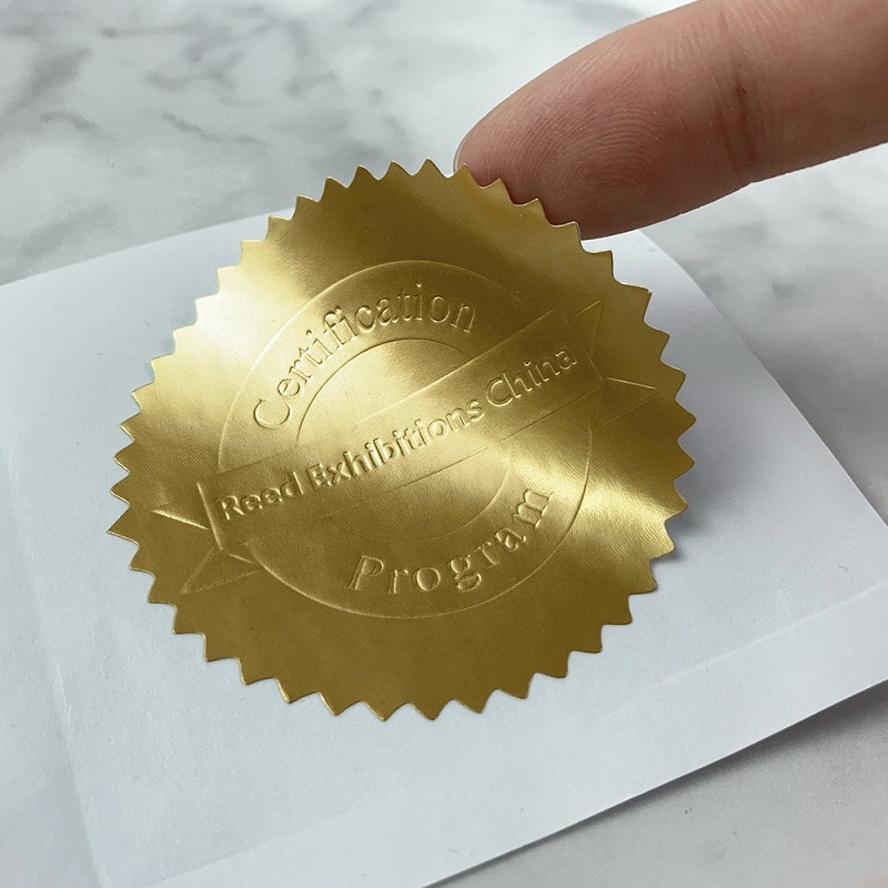 Gold Silver Foil Embossed Stickers