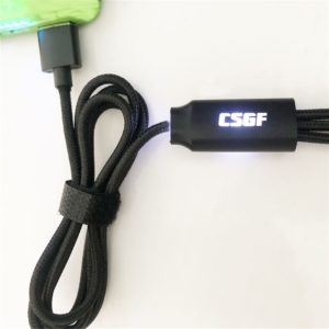 Charging Cable with LED Logo Fabric Material