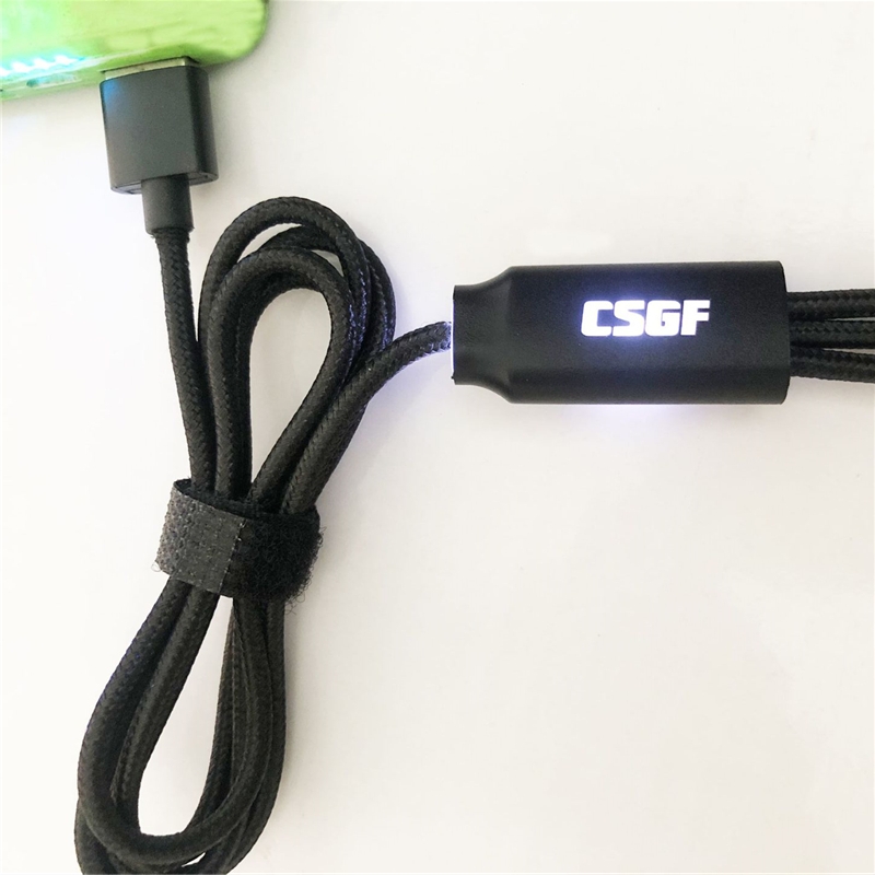 Charging Cable with LED Logo Fabric Material