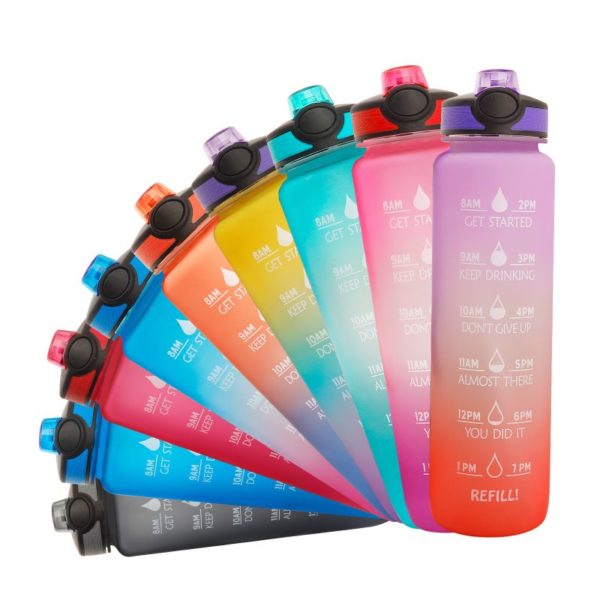 32oz Water Bottle Sports Frosted Gradient Large Capacity
