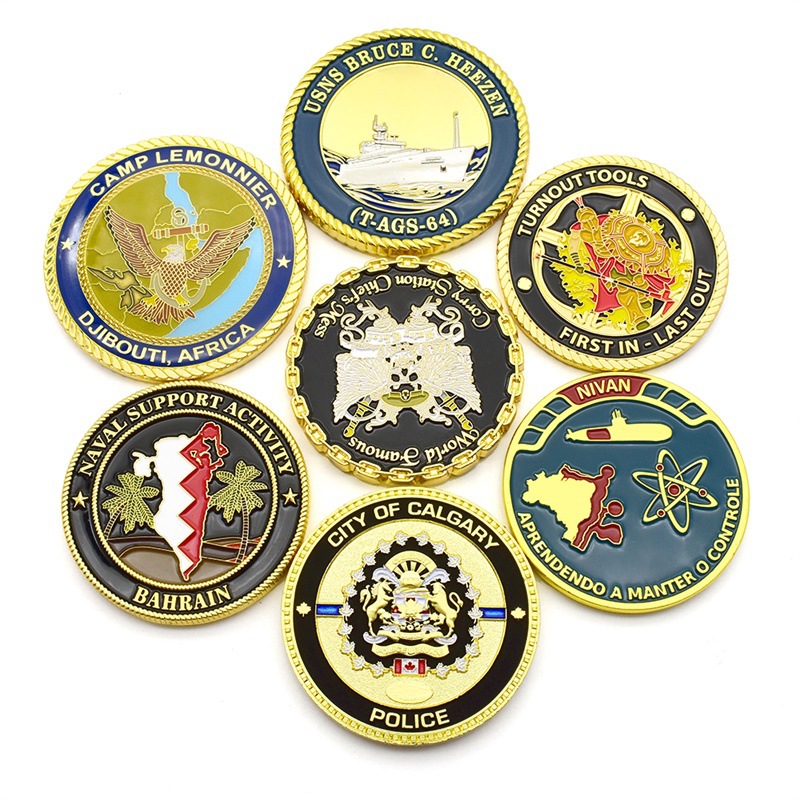 Zinc 2.5 inches Brass Challenge Coins