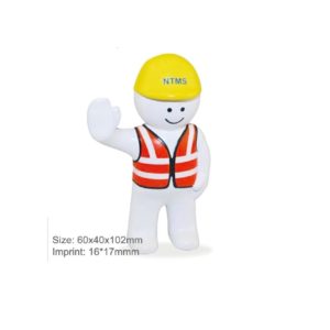 Man Stress Ball with Helmet and Safety Vest