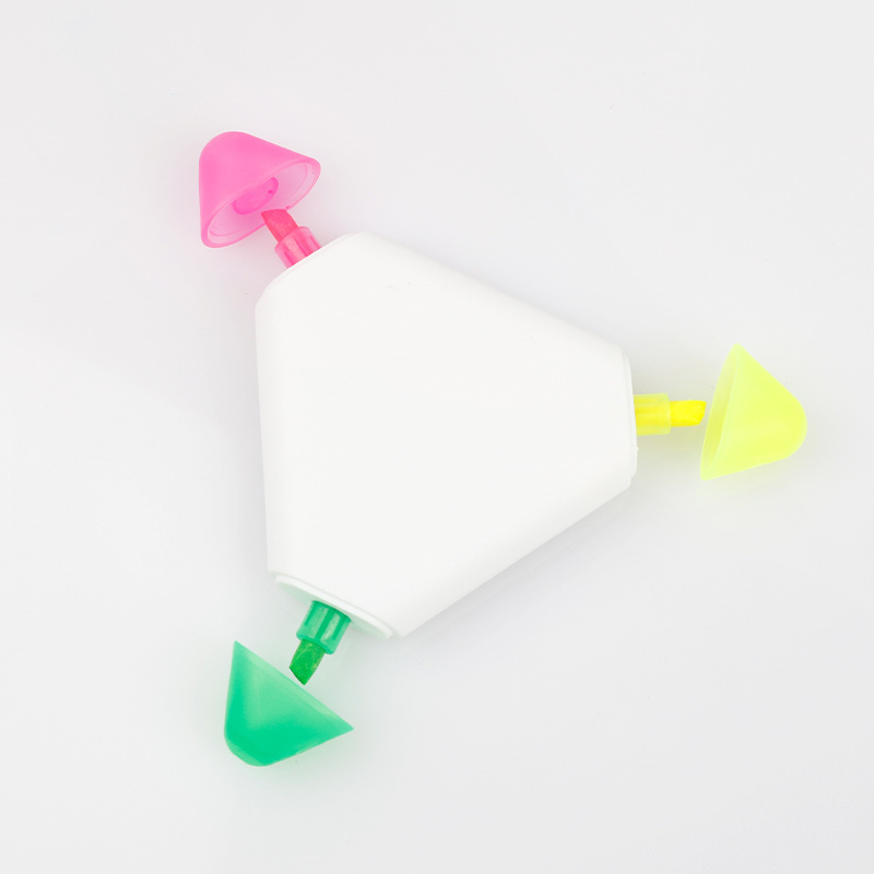 3-in-1 Translucent Triangle Highlighter with Colored Tips