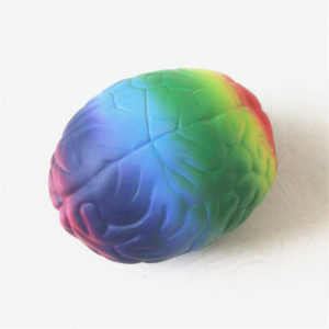 Rainbow Color Brain Shaped Stress Ball