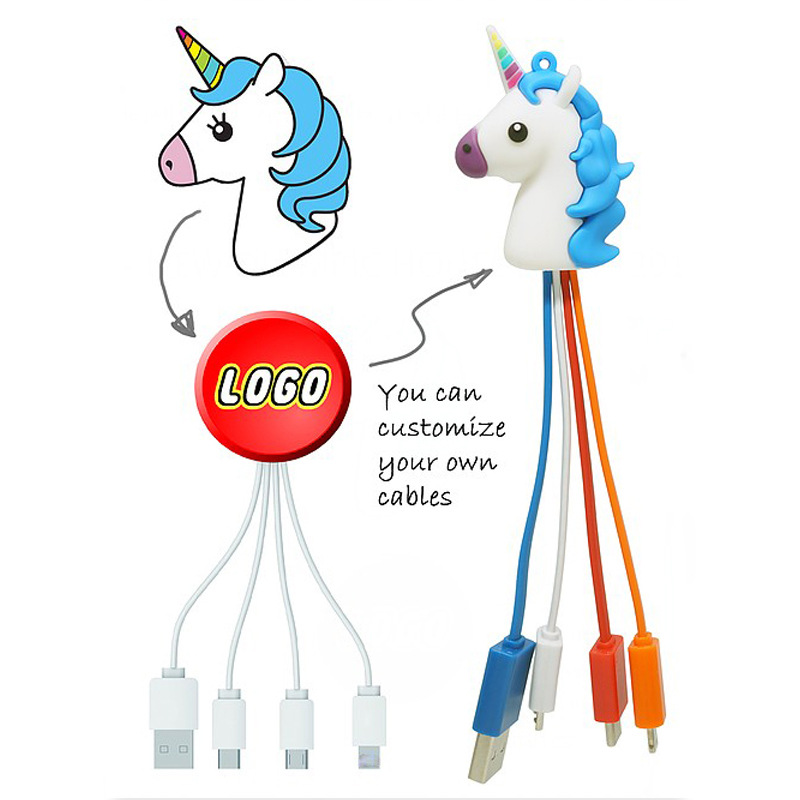 Customized Shape 2D 3D Soft PVC Charging Cable
