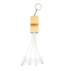 Bamboo Charging Cable/Keychain Phone Holeder