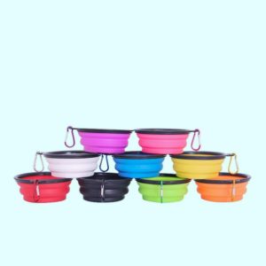 Foldable Silicone Pet Bowl With Carabiner Hook