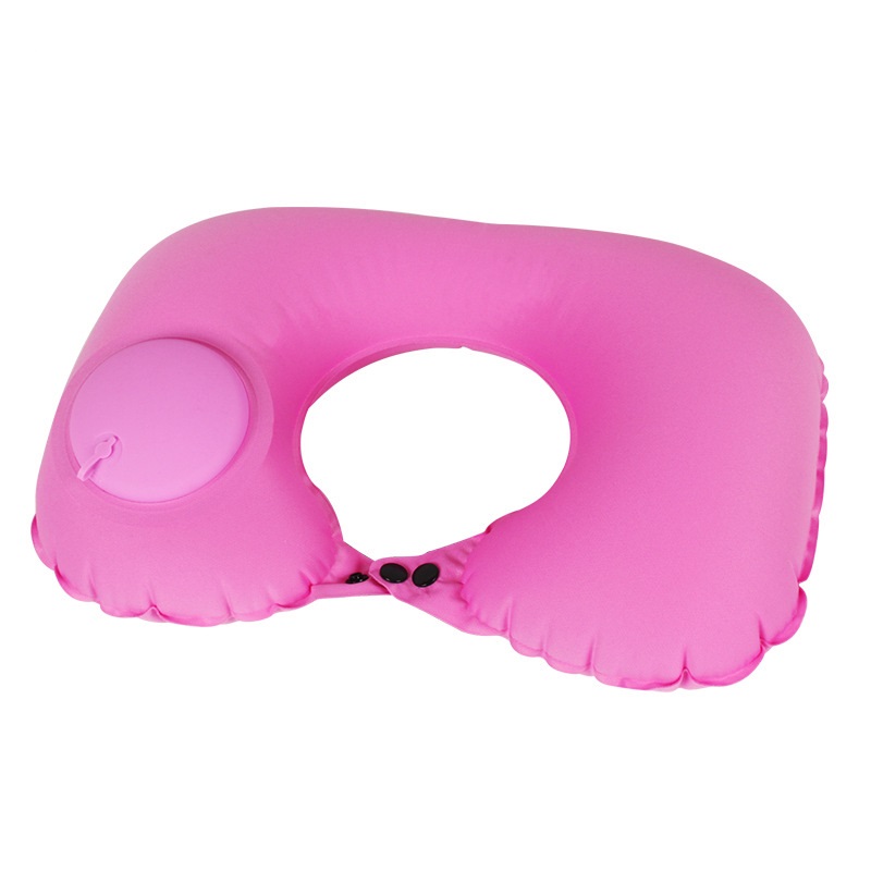 Custom PVC U Shaped Air Pump Inflatable Neck Pillow
