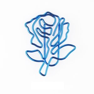 Rose Shaped Metal Paperclip Bookmark