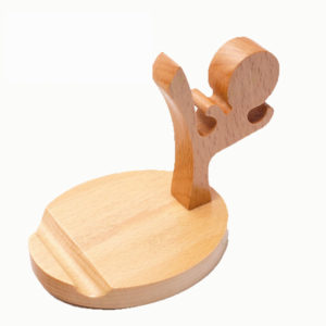 Wooden Kongfu Man Cell Phone Holder Tablet Stand